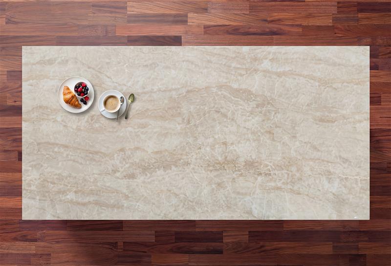 Perla Venata Porcelain slab with soft veining viewed from above