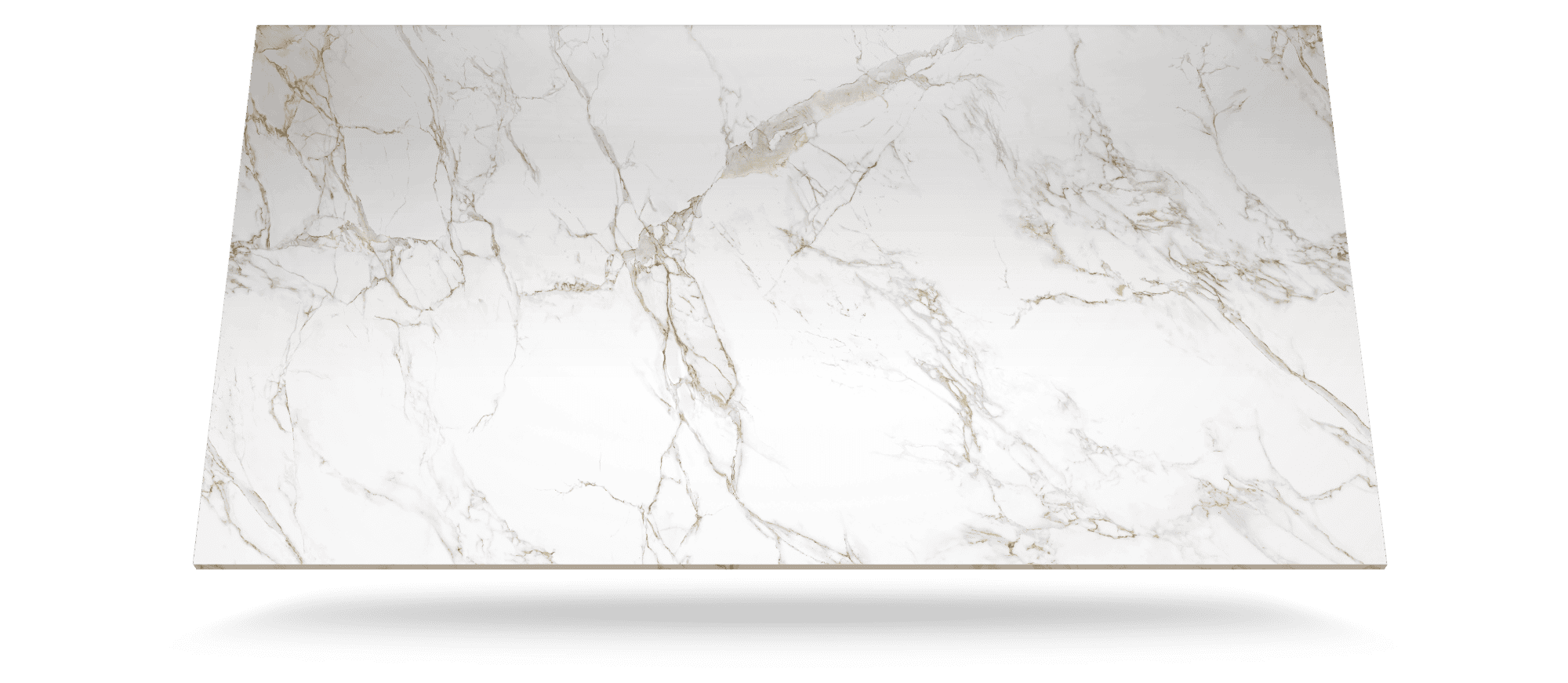 Entzo Porcelain slab with soft marble style veining on white background