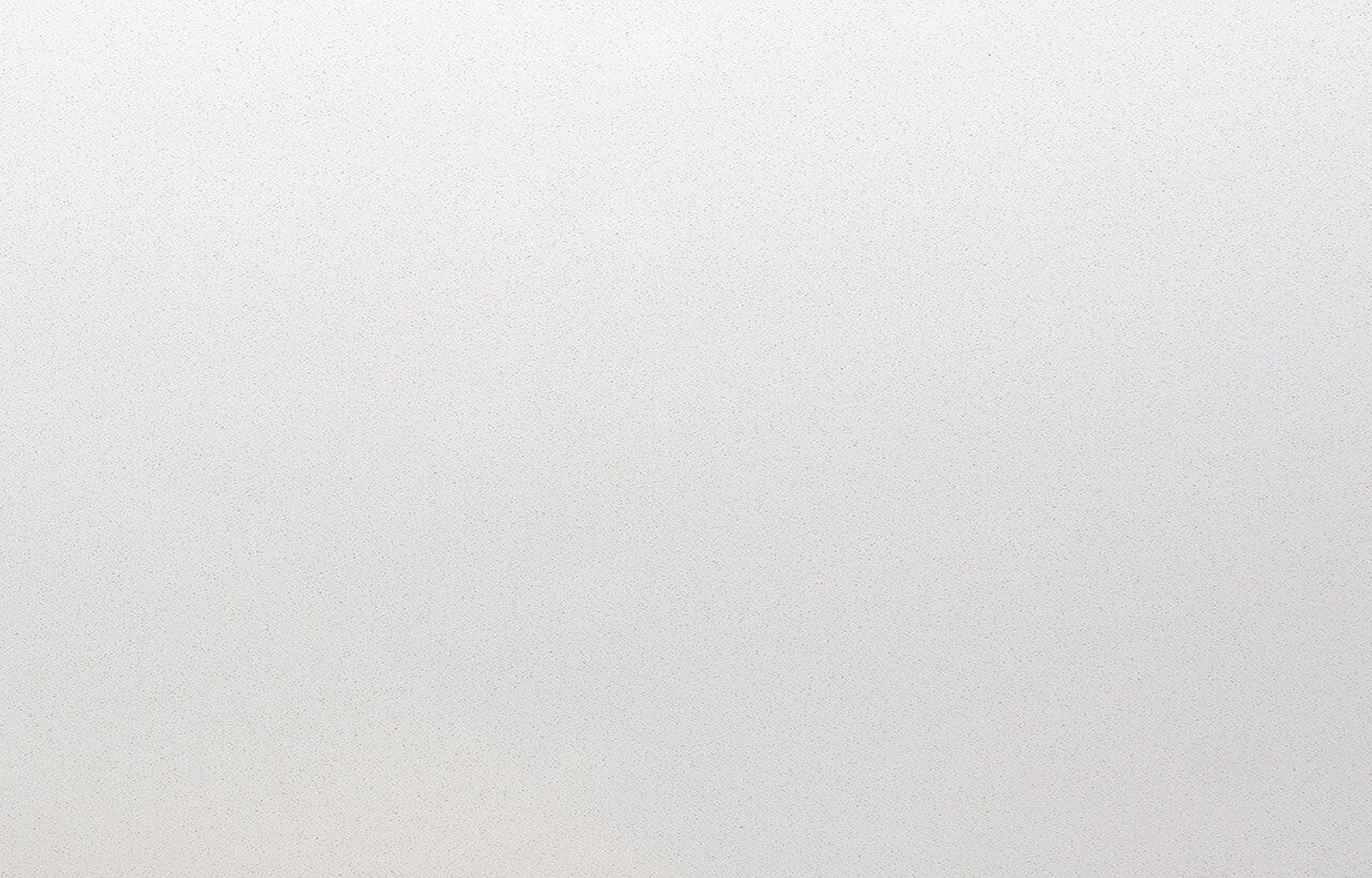 Close-up of Dover White Quartz surface showing a fine speckled texture across a bright white finish